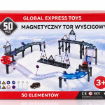 Tor magnetyczny wyścigowy - 50 elementów, samochód i bateria