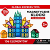 Klocki magnetyczne - 106 elementów, silne magnesy