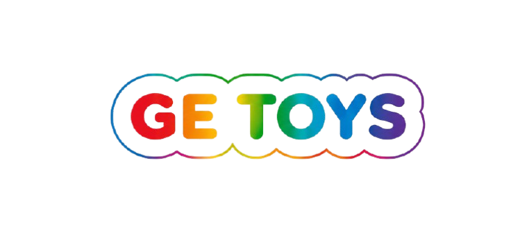 Oficjalne logo GE Toys sklepu z klockami magnetycznymi na tle przezroczystym