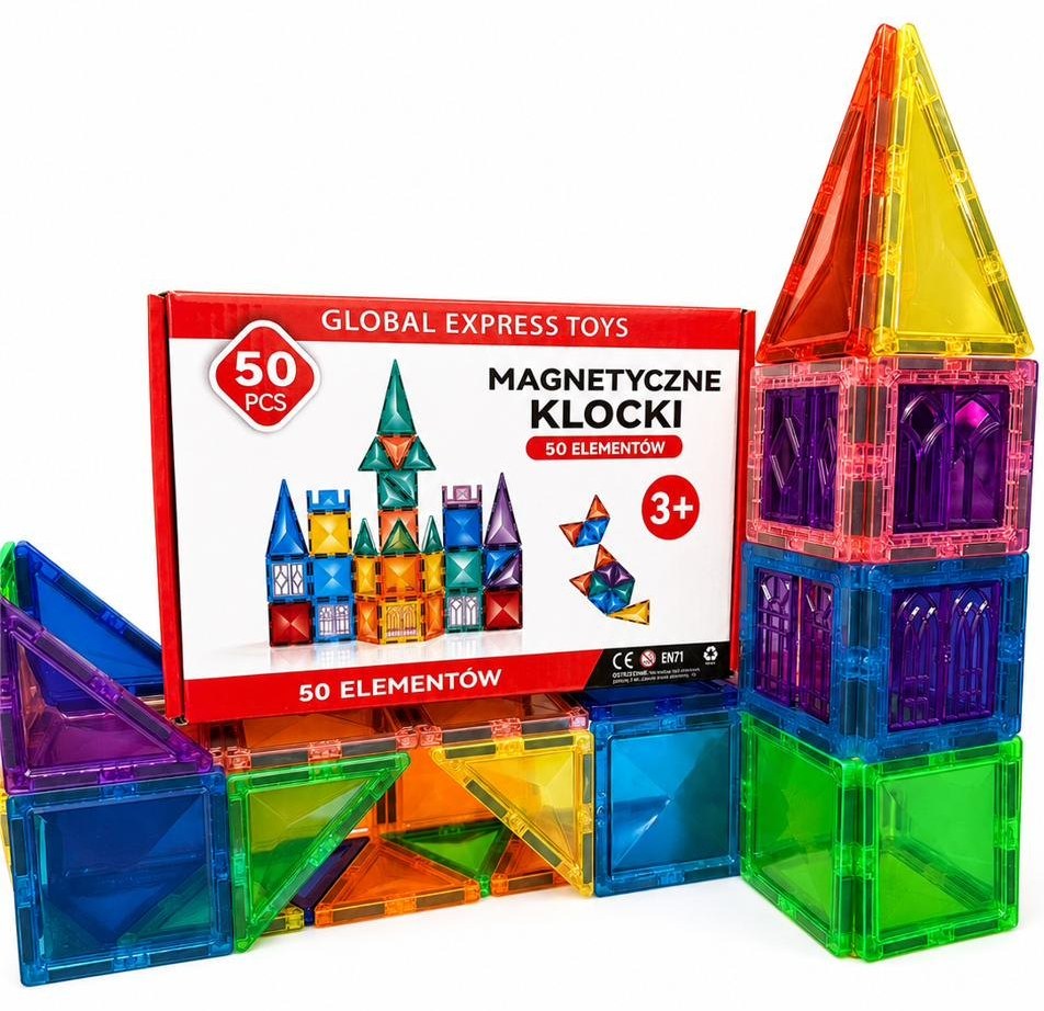 Klocki magnetyczne – 50 elementów