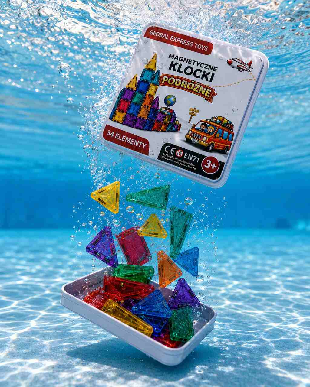 Wodoodporne klocki magnetyczne GE TOYS