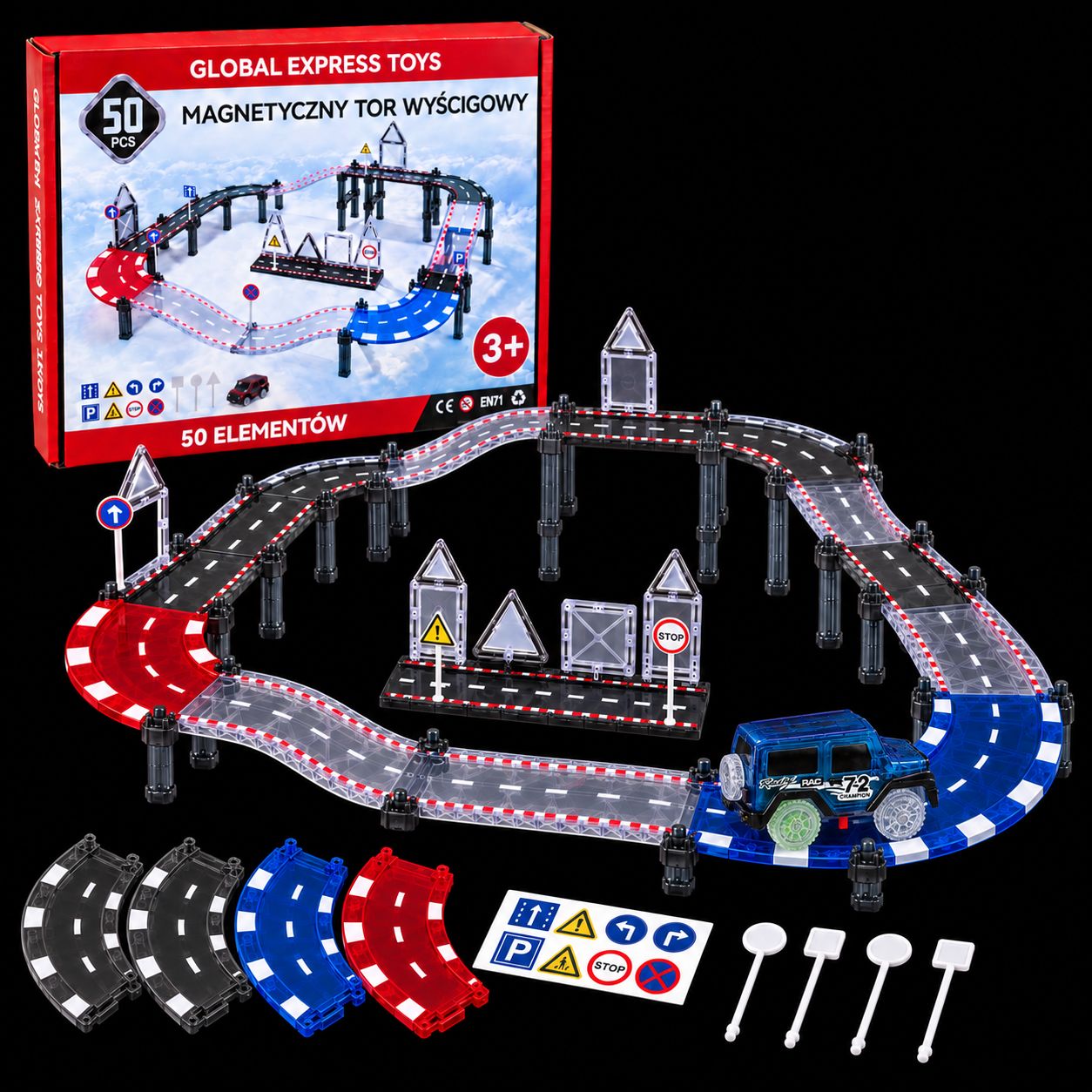 Magnetyczny Tor Wyścigowy GE TOYS